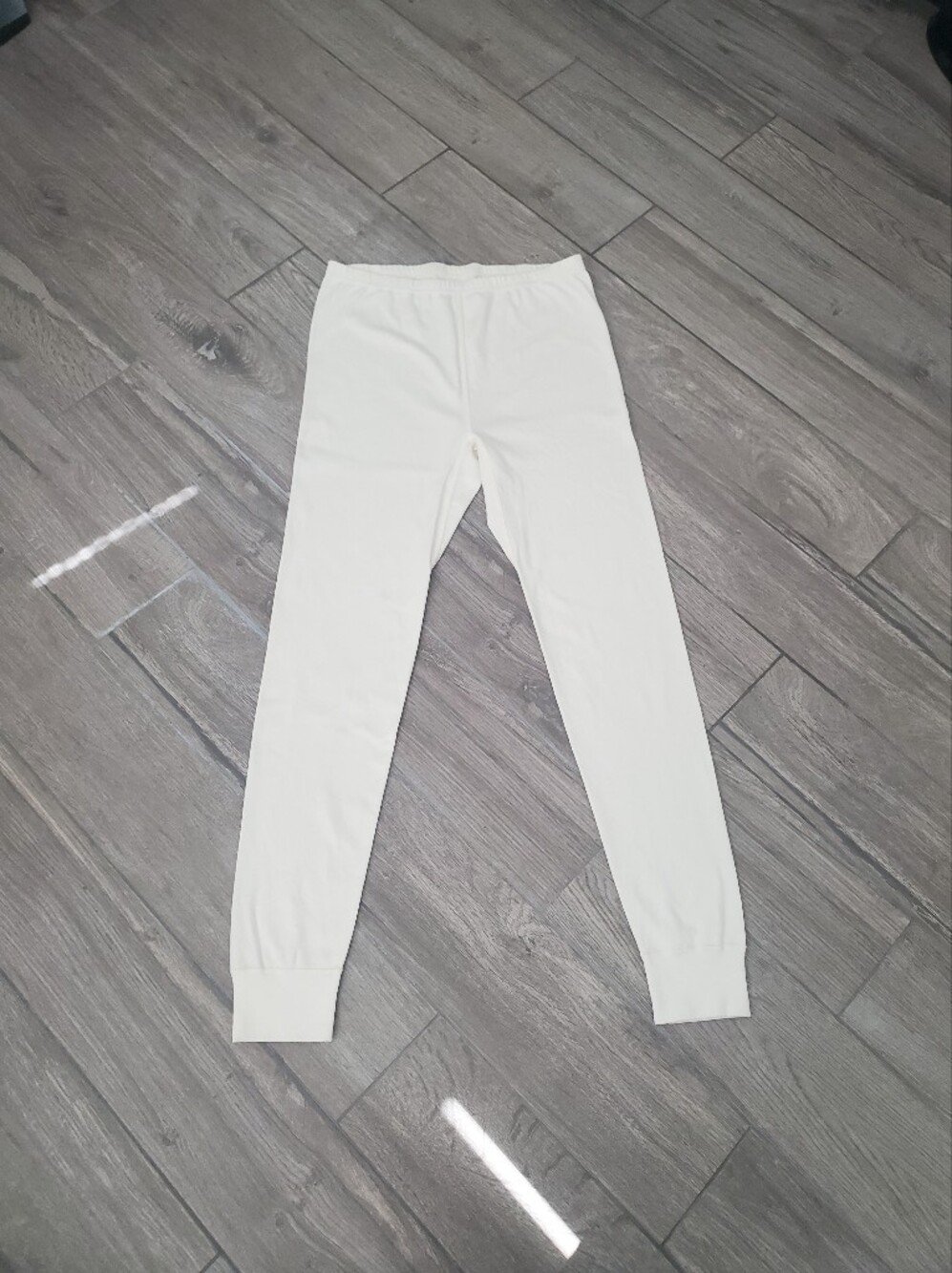 Hanna Andersson adult unisex men's women's 100% organic cotton cream joggers XL
